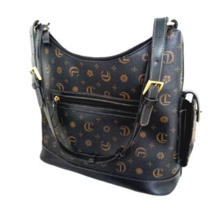 CARRYLAND Shoulder Strap Purse Black/Tan  EUC